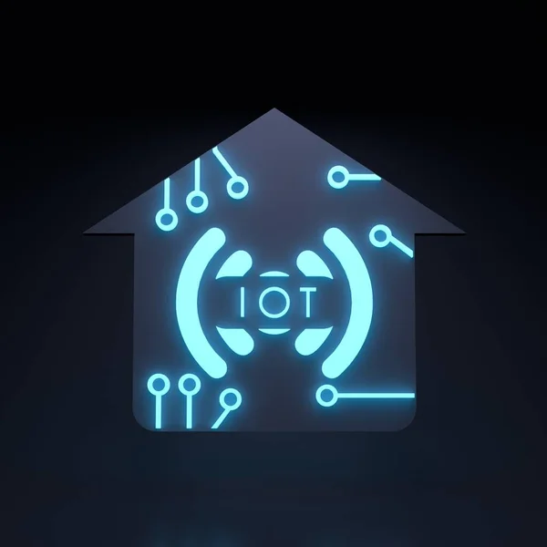 Neon Internet Ding Logo Symbol Iot Konzept Darstellung — Stockfoto