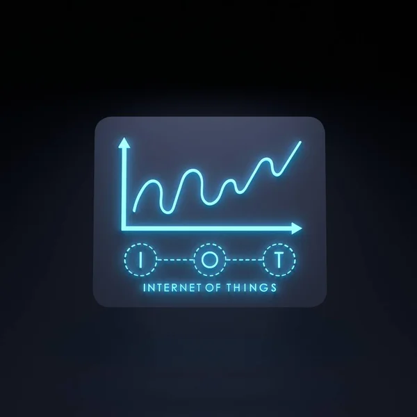 Neonowy Symbol Logo Strony Internetowej Koncepcja Internetu Przedmiotów Ilustracja Renderowania — Zdjęcie stockowe
