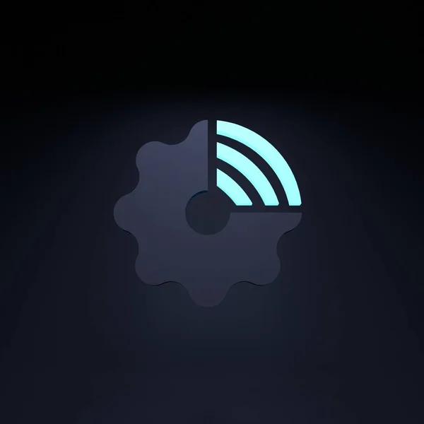 Neon Internet Thing Logo Symbol Iot Concept Render Illustration — ストック写真
