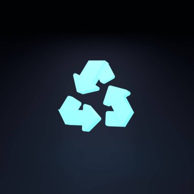 Neon ECO simgesi. Ekoloji Koruma Konseri. 3d resimleme.