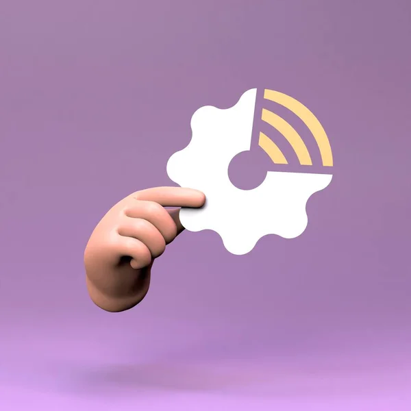 Hand Holding Iot Logo Internet Thing Concept Render Illustration — ストック写真