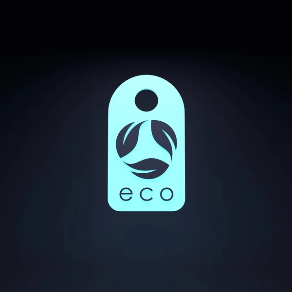 Neon Eco Icon Ecology Conservation Concert Render Illustration — Stock Fotó