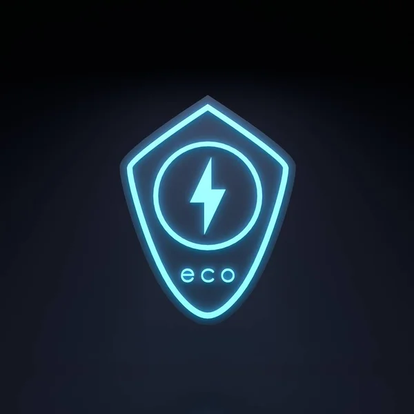 Neon Eco Icon Ecology Conservation Concert Render Illustration — Photo