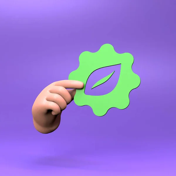 Hand Holds Icon Theme Eco Eco Friendly Concept Render — 스톡 사진