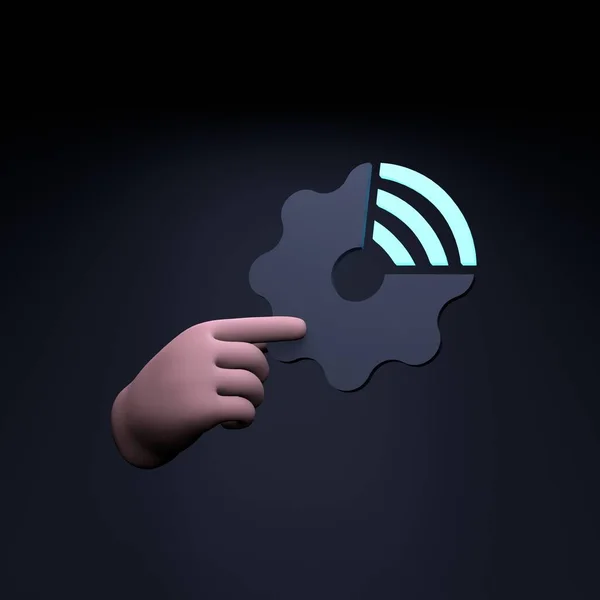 Рука Тримає Неоновий Логотип Iot Інтернет Концепції Речі Ілюстрація Рендеринга — стокове фото