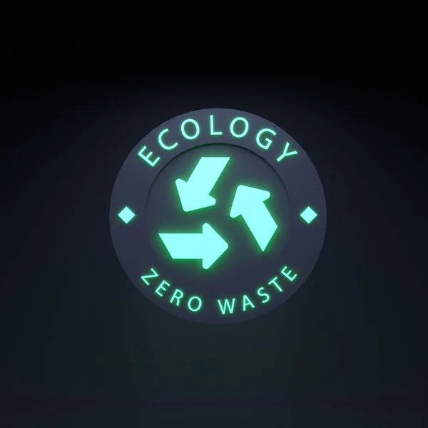 Neon Icon Theme Eco Ecology Concept Render — Stock Fotó