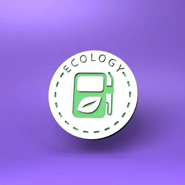Eco Fuel Icon Ecology Concept Render Illustration — Stockfoto