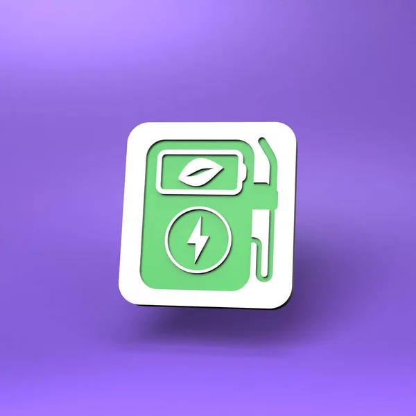 Eco Fuel Icon Ecology Concept Render Illustration — Zdjęcie stockowe