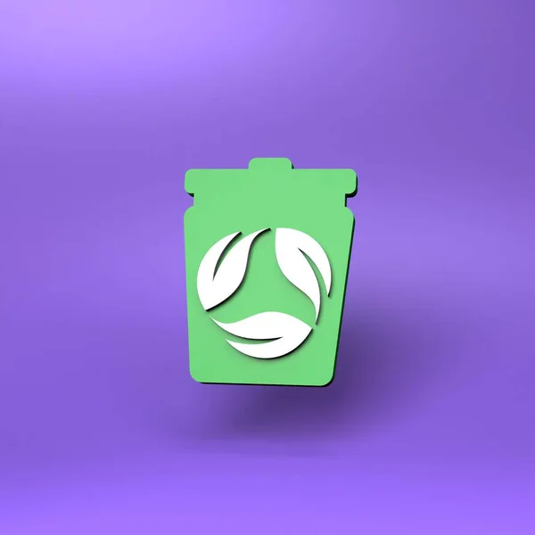 Eco Recycling Icon Ecology Concept Render Illustration — Stockfoto