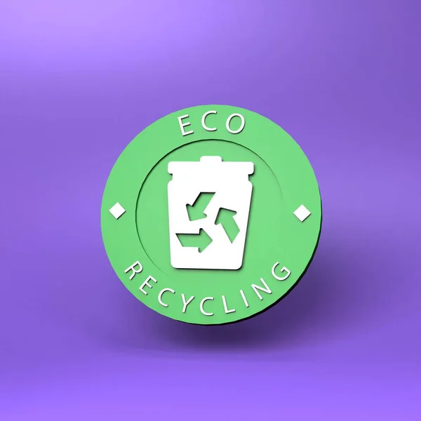 Eco Recycling Icon Ecology Concept Render Illustration — 스톡 사진