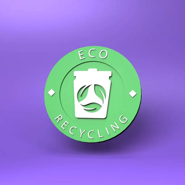 Ikona Recyklingu Ekologicznego Koncepcja Ekologiczna Ilustracja Renderowania — Zdjęcie stockowe