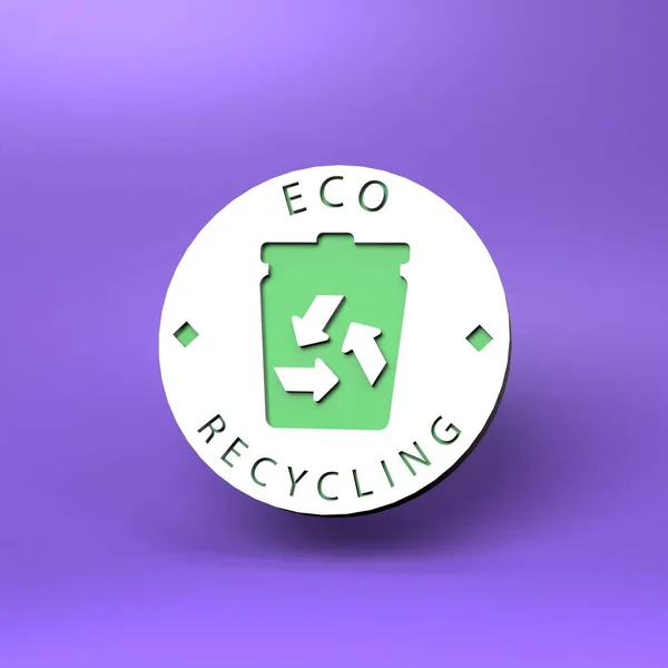 Eco Icono Reciclaje Concepto Ecología Ilustración Renderizado —  Fotos de Stock
