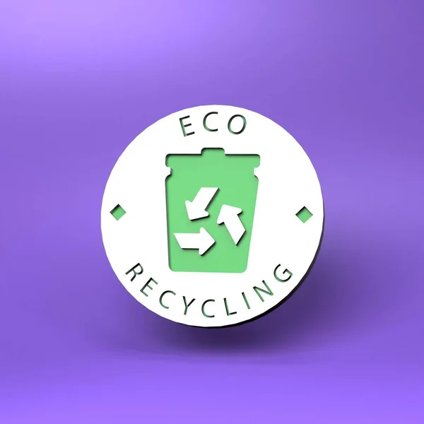 Eco Recycling Icon Ecology Concept Render Illustration — 스톡 사진