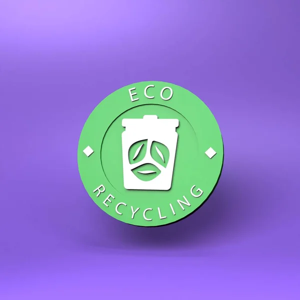 Eco Recycling Icon Ecology Concept Render Illustration — Stock Fotó