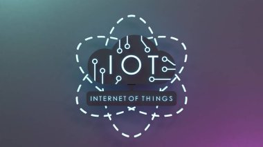 Neon Internet zımbırtısı logo sembolü. İlginç bir kavram. 3d resimleme.