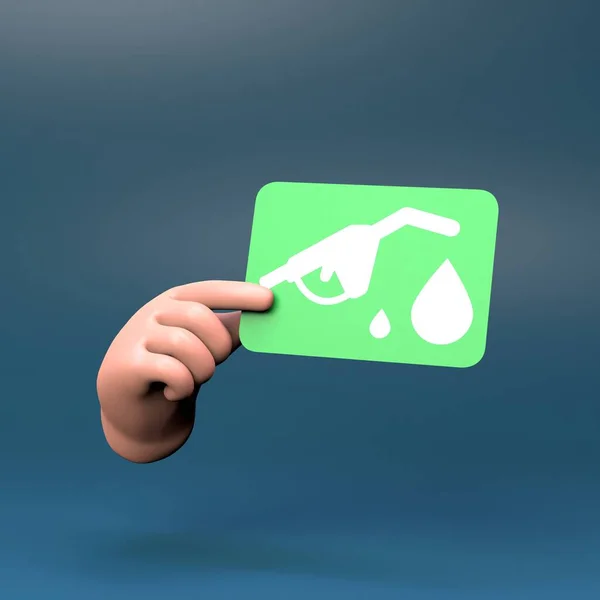 Hand Holding Eco Fuel Icon Ecology Concept Render Illustration — Φωτογραφία Αρχείου
