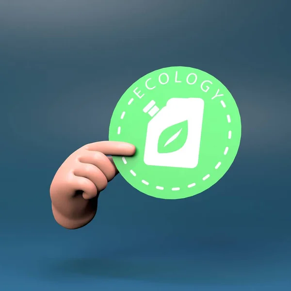 Hand Holding Eco Fuel Icon Ecology Concept Render Illustration — Stockfoto