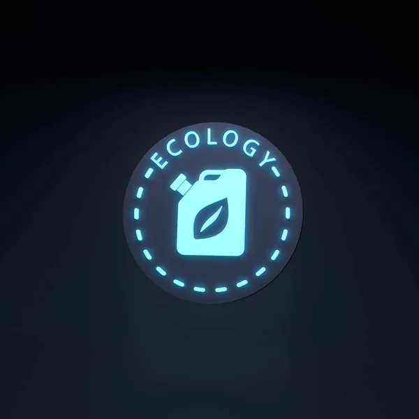 Eco Fuel Neon Icon Ecology Concept Render Illustration — Φωτογραφία Αρχείου