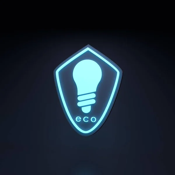Neon Icon Eco Energy Ecology Concept Render Illustration — 스톡 사진