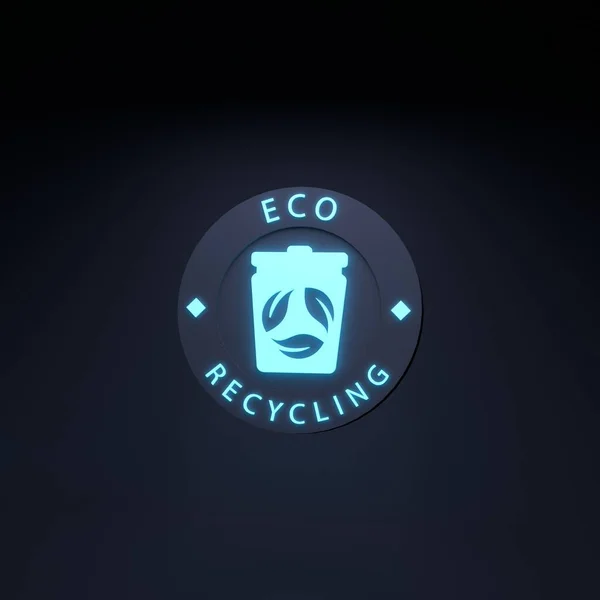 Eko Geri Dönüşüm Neon Ikonu Ekoloji Konsepti Resimleme — Stok fotoğraf