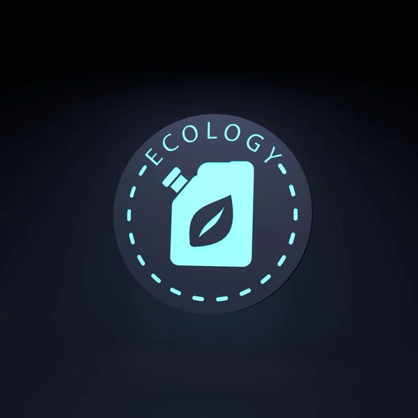 Eco Fuel Neon Icon Ecology Concept Render Illustration — Photo