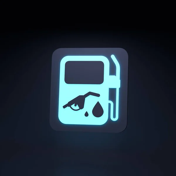 Eco Fuel Neon Icon Ecology Concept Render Illustration — Φωτογραφία Αρχείου