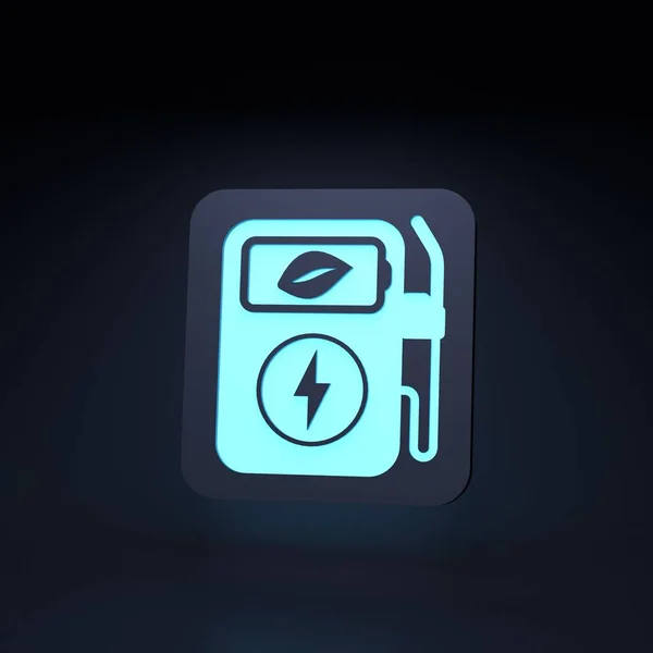 Eco Fuel Neon Icon Ecology Concept Render Illustration — стоковое фото