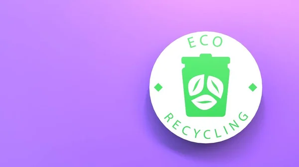 Ícone Reciclagem Eco Conceito Ecologia Renderizar Ilustração — Fotografia de Stock