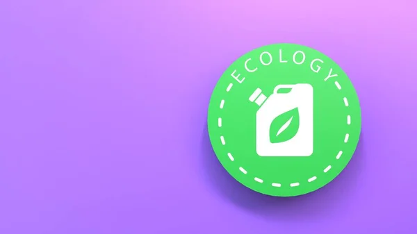 Eco Fuel Icon Ecology Concept Render Illustration — Stok fotoğraf