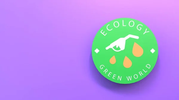 Eco Fuel Icon Ecology Concept Render Illustration — Stok fotoğraf