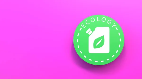 Eco Fuel Icon Ecology Concept Render Illustration — Stockfoto