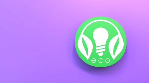 Eco Energy Icon Ecology Concept Render Illustration — Stock Photo, Image