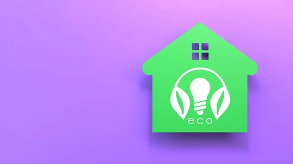 Eco Energy Icon Ecology Concept Render Illustration — Zdjęcie stockowe