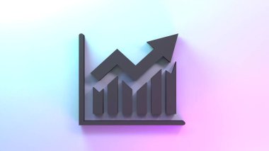 Positive growth chart. 3d render illustration.
