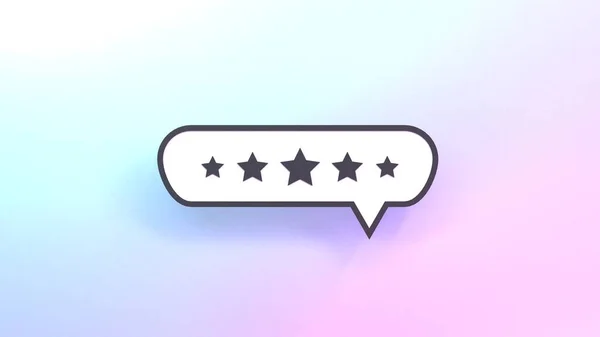 Comment Icon Star Rating Render Illustration — Stock Photo, Image