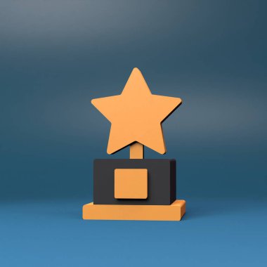 Cup or award. 3d render illustration.