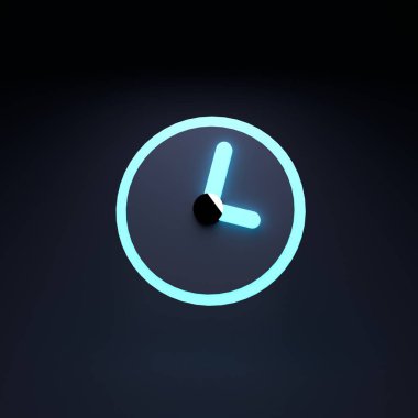 Clock icon. 3d render illustration.