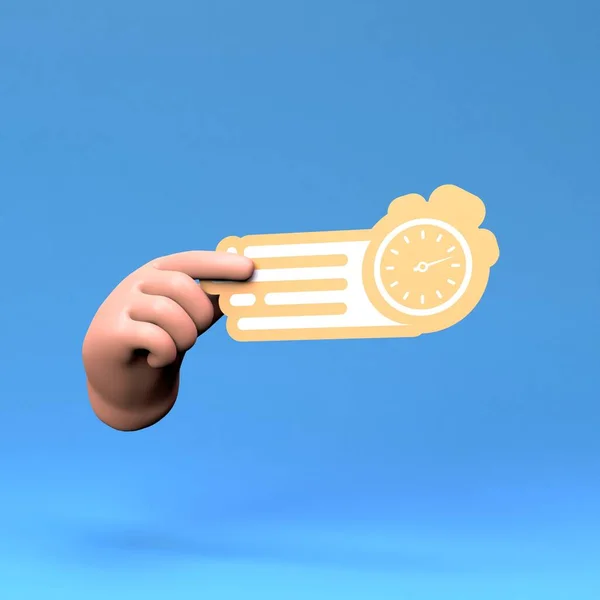 Hand Holds Logo Fast Delivery Render Illustration — Stok fotoğraf