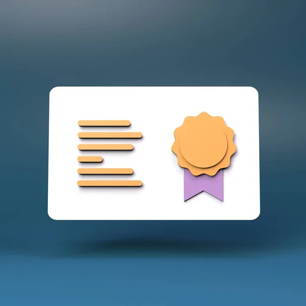 Diploma Icon Render Illustration — Zdjęcie stockowe