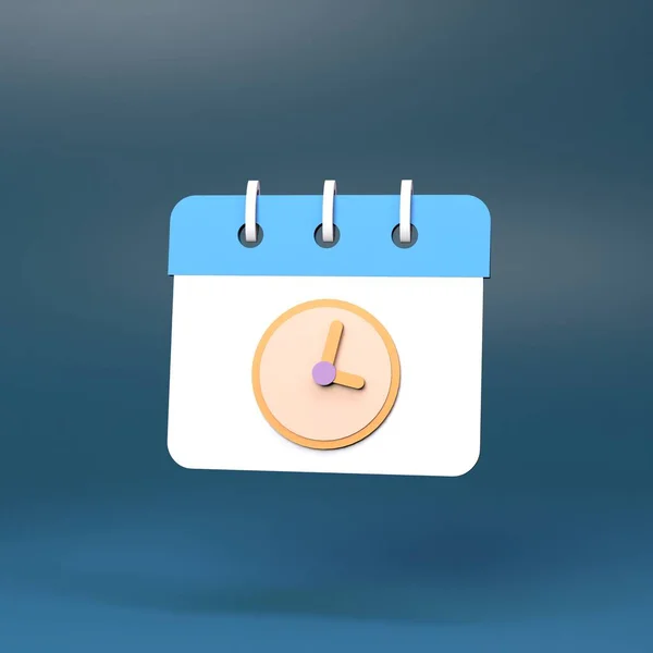 Calendar Icon Clock Render Illustration — Stock Photo, Image