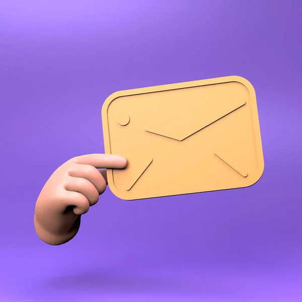 Message Envelope Icon Render Illustration — Zdjęcie stockowe