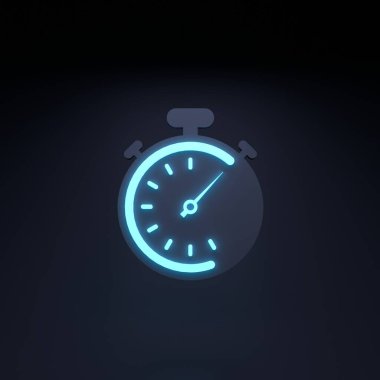 Neon Speedy delivery logo. 3d render illustration.