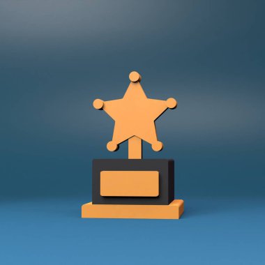 Cup or award. 3d render illustration.