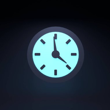 Clock icon. 3d render illustration.
