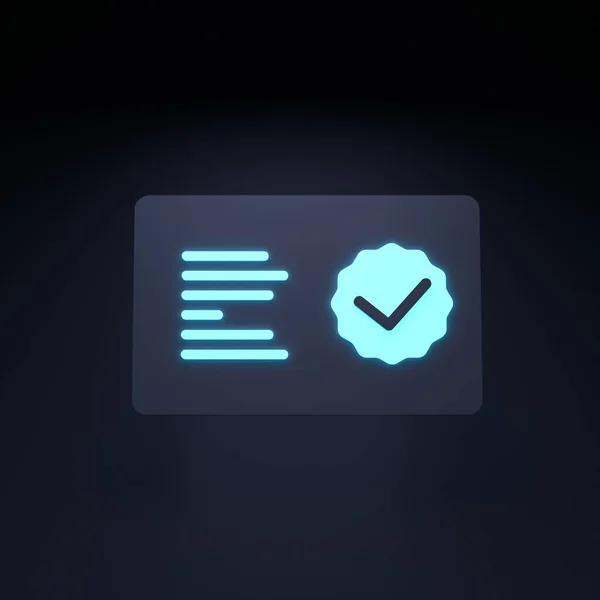 Neon Diploma icon. 3d render illustration.