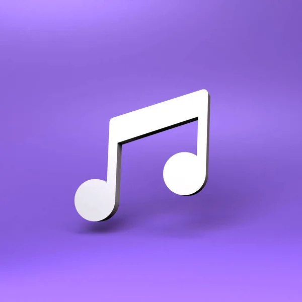 Music note icon. 3d render illustration.