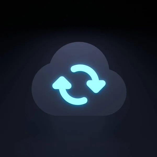 Cloud data update icon. 3d render illustration.