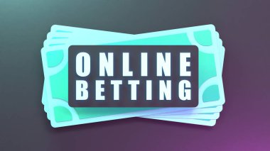 Bahis pankartı. Spor bahisleri. 3d resimleme.