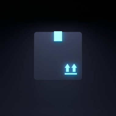 Paket veya kutu simgesi. 3d resimleme.