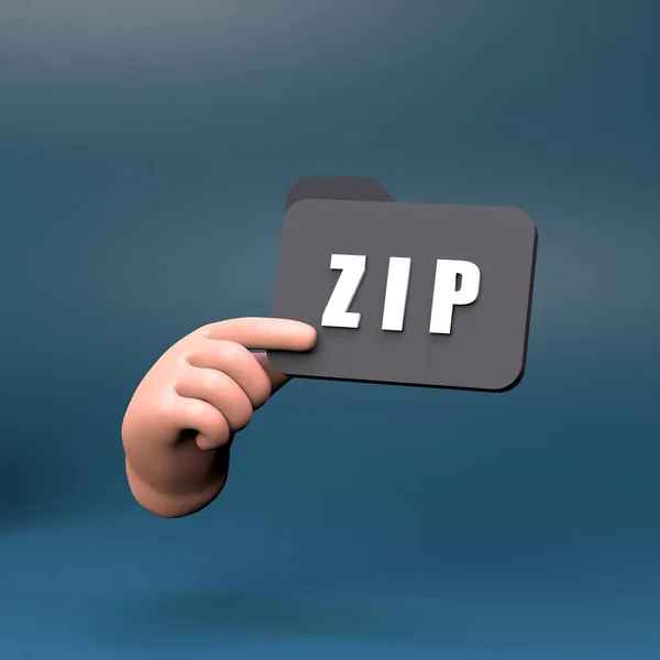 Zip Arkivikon Återgivning Illustration — Stockfoto